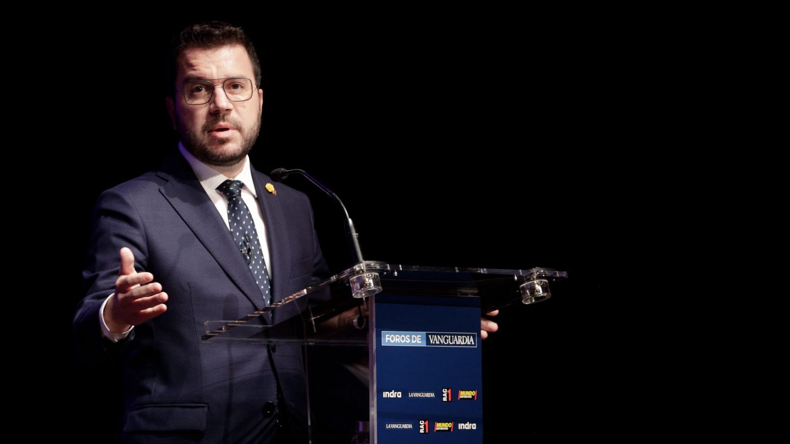 El presidente de la Generalitat, Pere Aragonès, pronuncia la conferencia "Cataluña, país de progreso"