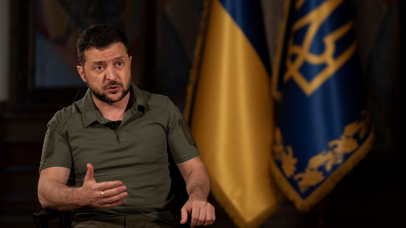 El presidente de Ucrania, Volodymyr Zelensky, durante una entrevista en Kiev