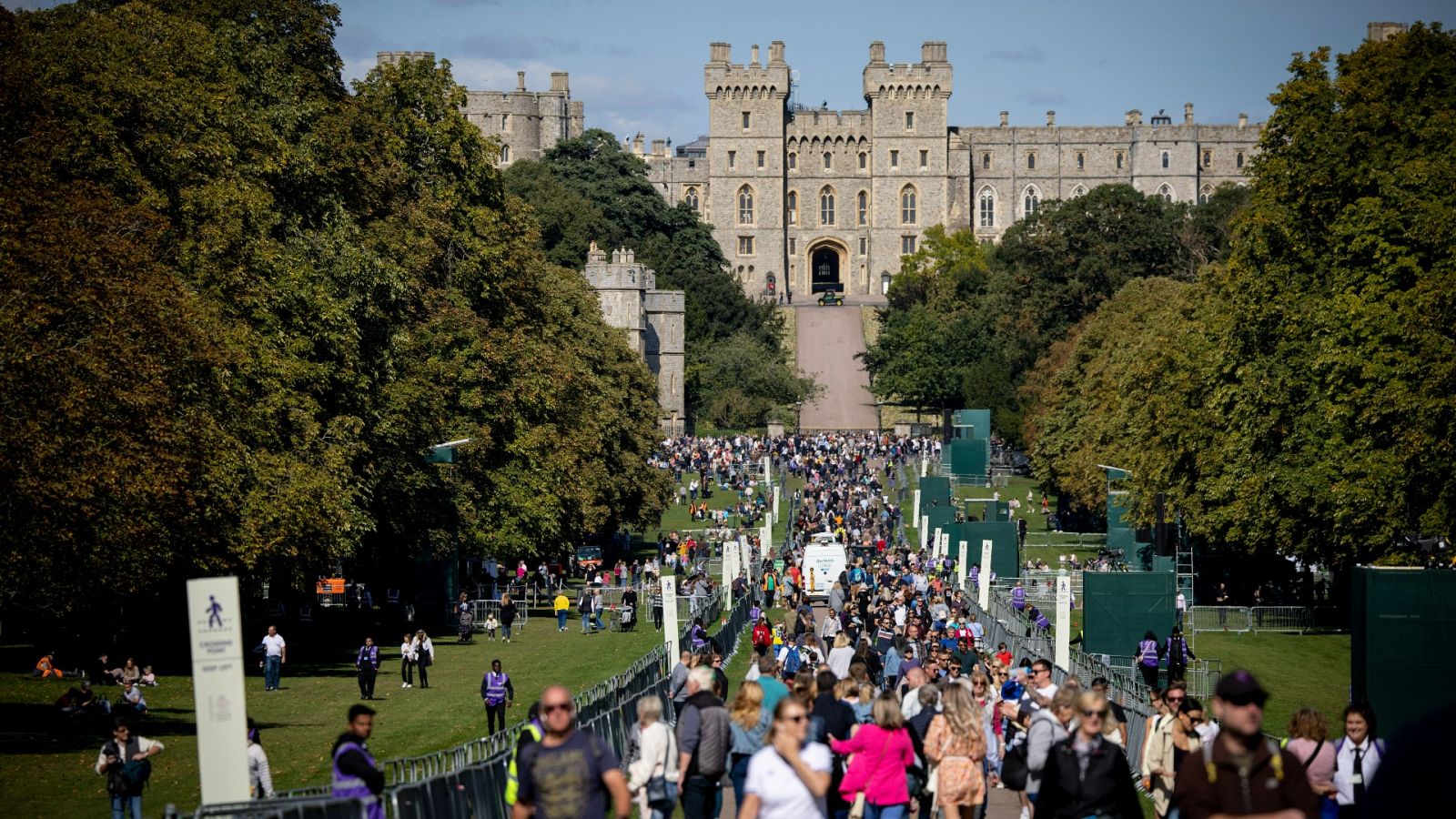 Vista de 'The long walk' en el castillo de Windsor este sábado