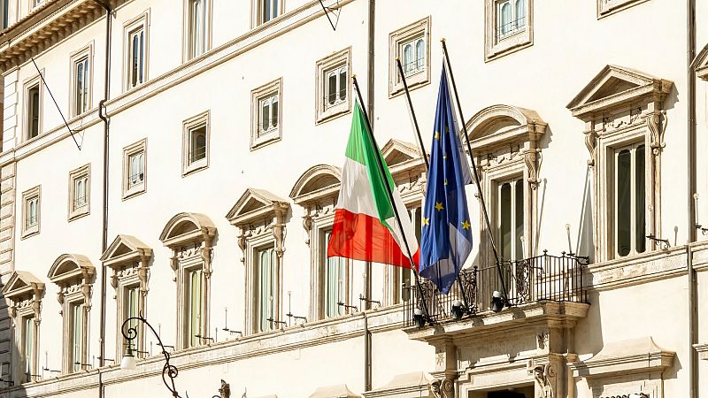 Fachada del Palazzo Chigi en Roma, sede del primer ministro italiano y el gobierno