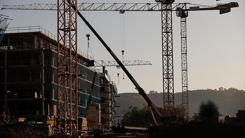 Viviendas en construcción en la localidad vizcaína de Berango
