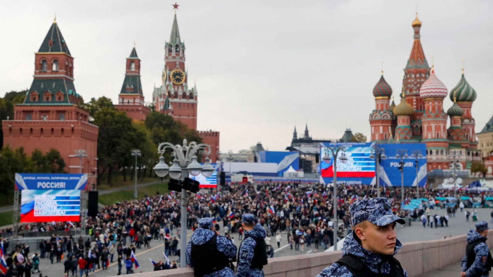 Acontecimientos de celebarción en la Plaza Roja de Moscú por la anexión de los territorios controlados en Ucrania