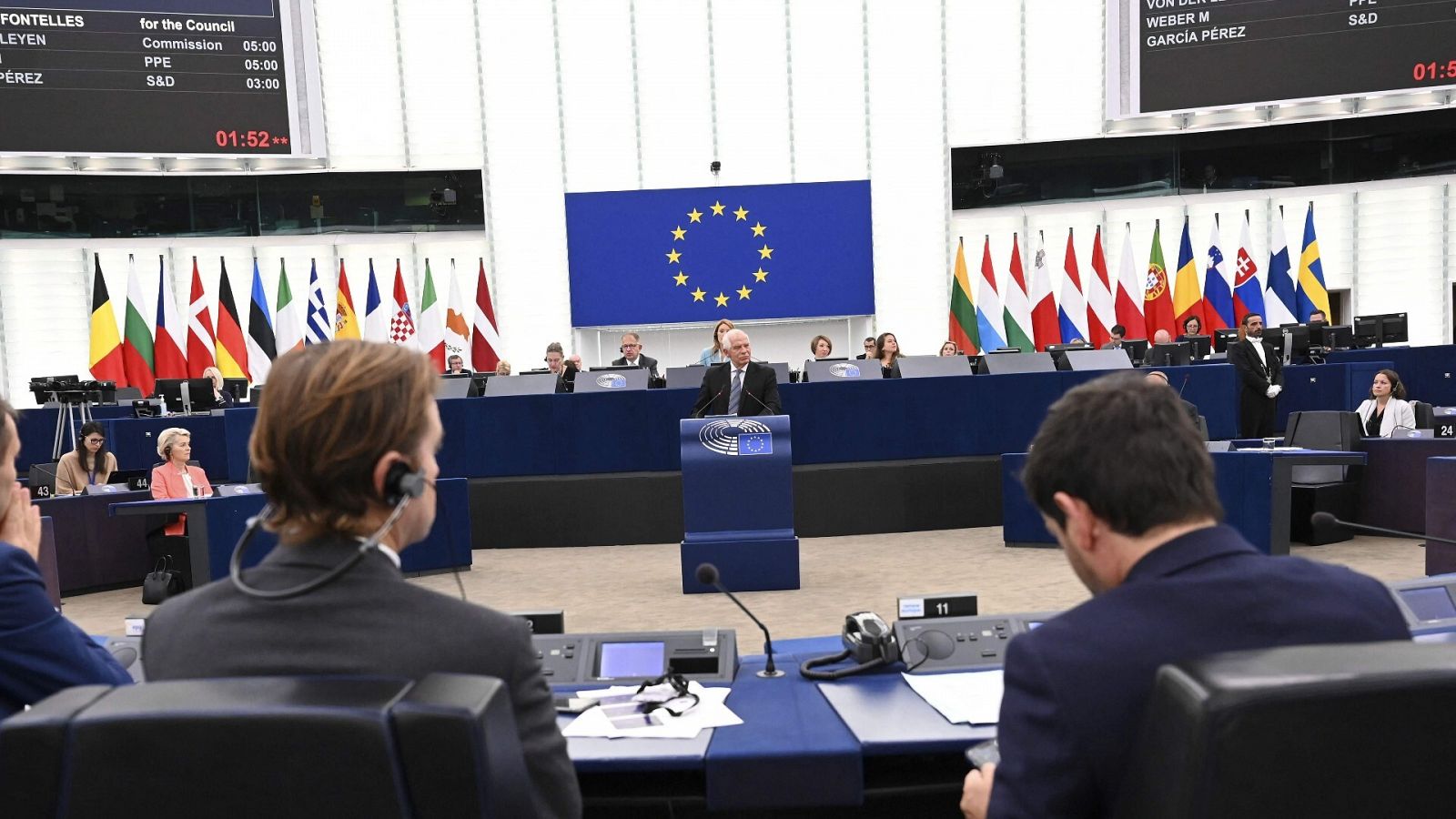 El Alto Representante para la Política Exterior y de Seguridad Común, Josep Borrell, habla en el Europarlamento sobre la invasión rusa de Ucrania. Foto: FREDERICK FLORIN / AFP