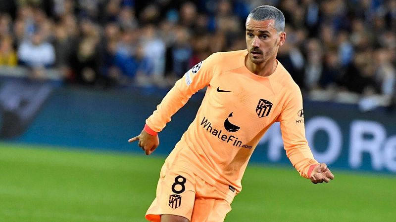 Antoine Griezmann durante el partido del Atlético contra el Brujas