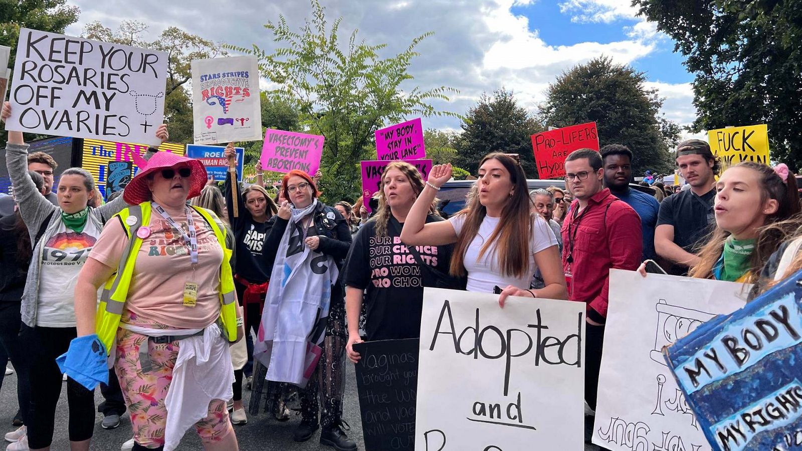 Manifestantes participan en la Marcha de Mujeres en Washington (EE.UU.).