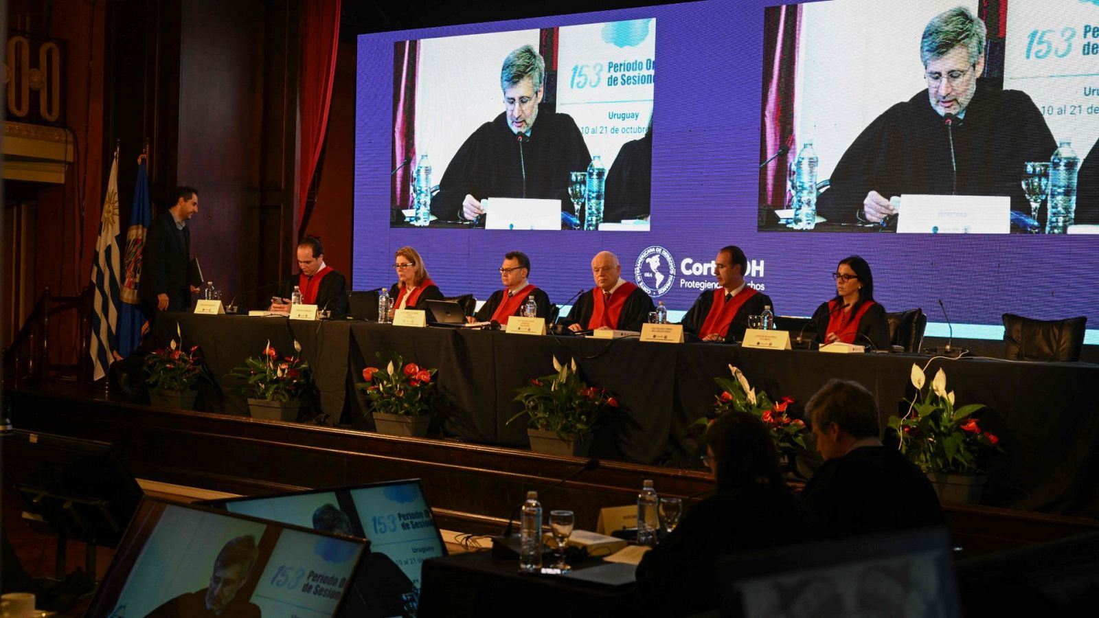 Imagen del 153 período de sesiones de la Corte Interamericana de Derechos Humanos en Montevideo