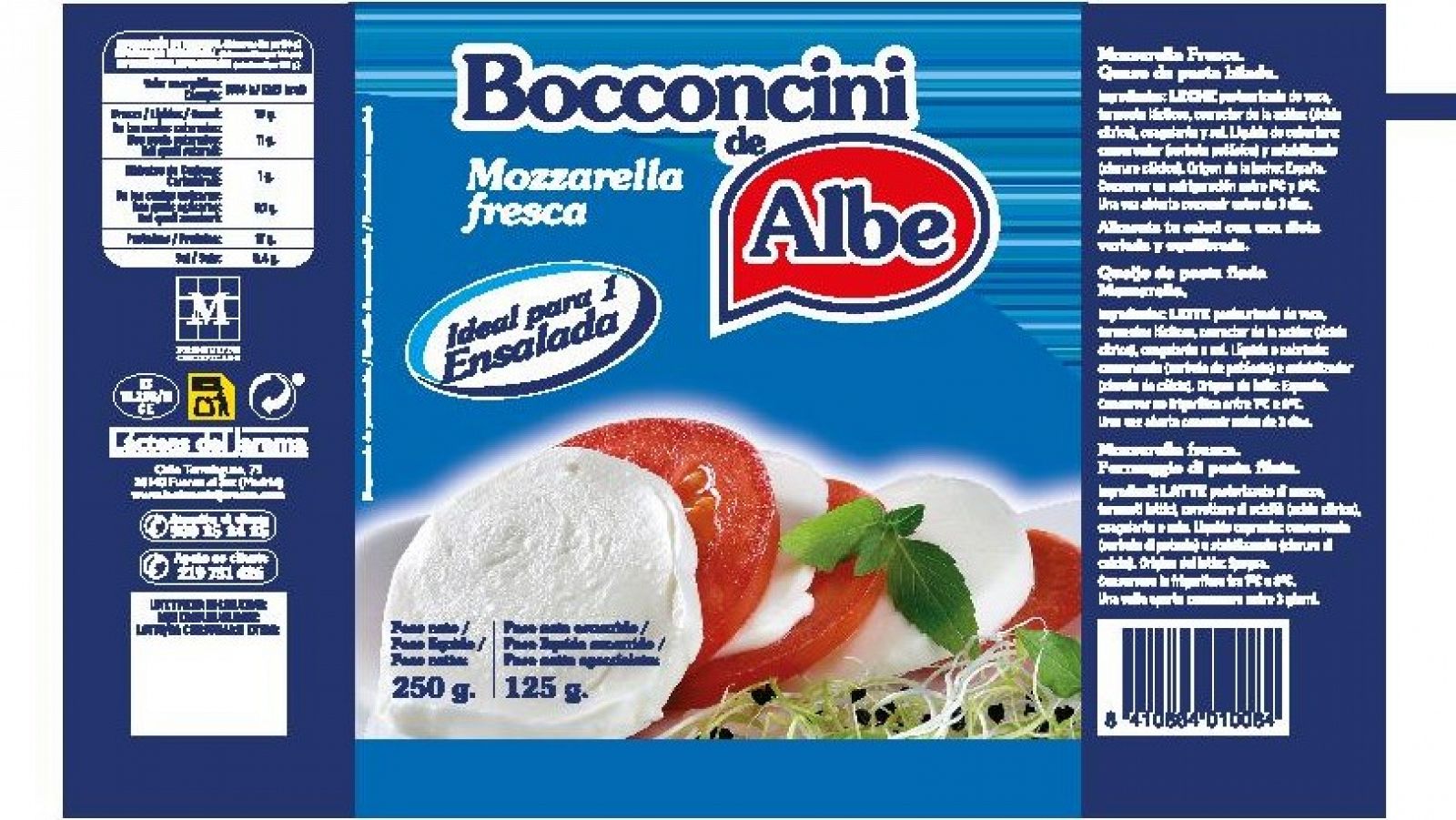 La marca de mozarella de Bocconcini de Albe de la que Consumo ha retirado un lote por la presencia de toxina estafilocócica