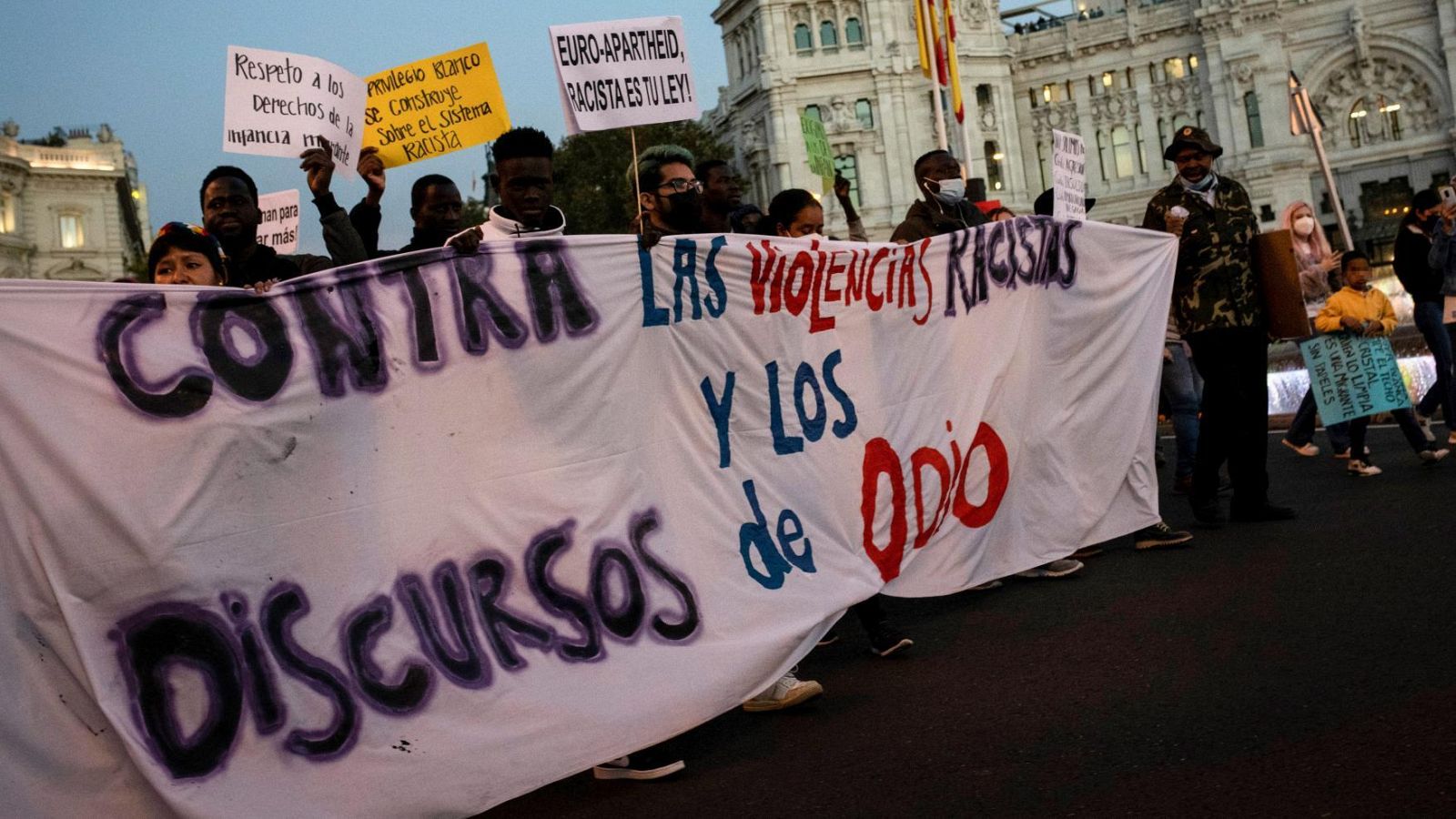 Manifestación convocada por el movimiento antirracista de Madrid 