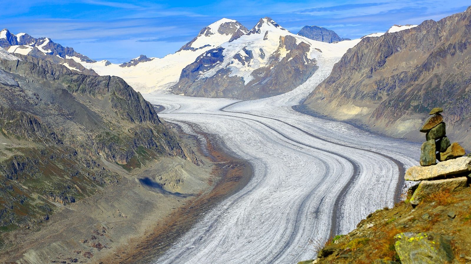 Imatge de la glacera d'Aletsch, als Alps suïssos