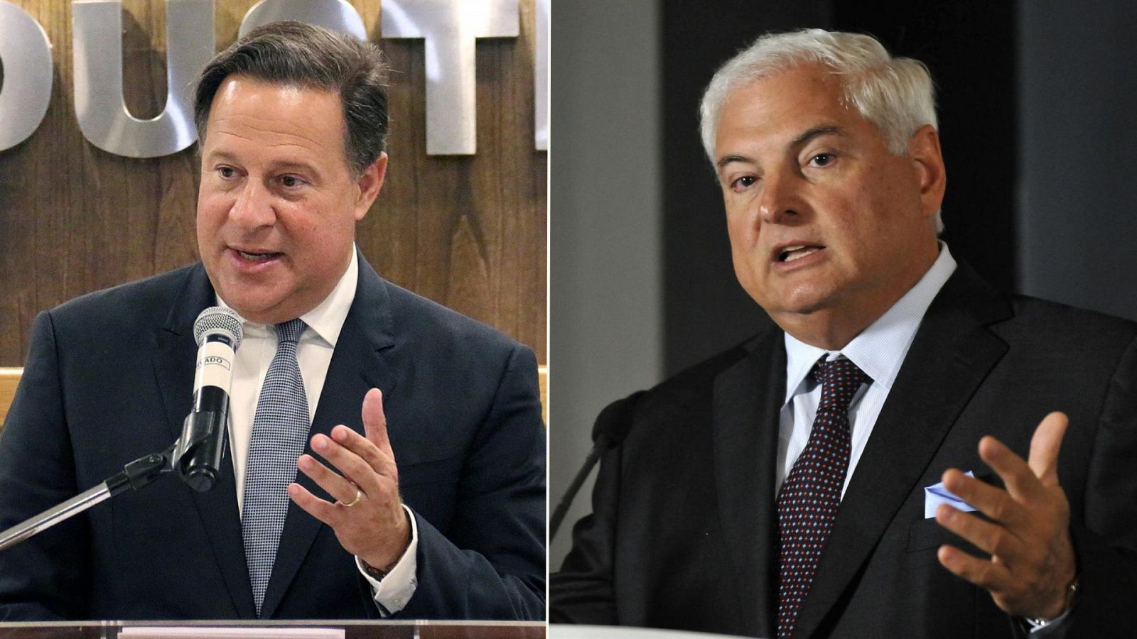 A la izq. Juan Carlos Varela y la dcha. Ricardo Martinelli, expresidentes de Panamá