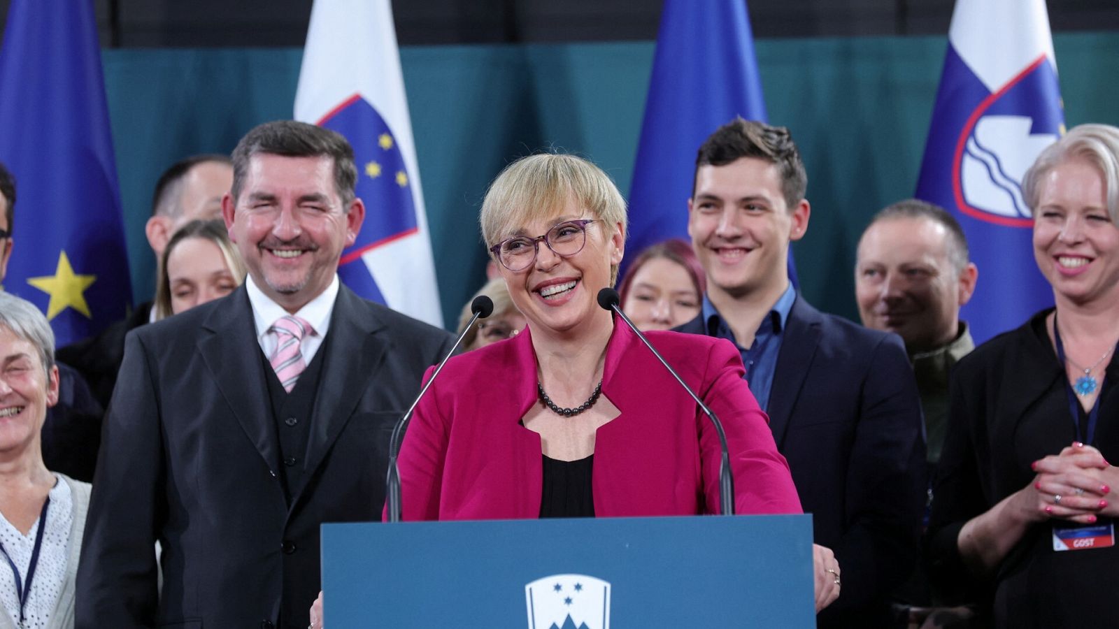 Rueda de prensa de la presidenta electa de Eslovenia, Natasa Pirc Musar.