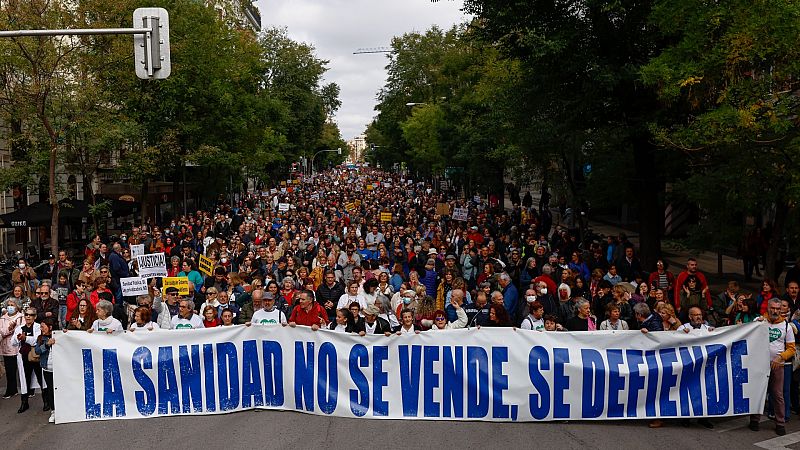 Manifestación este domingo en el centro de Madrid bajo el lema "Madrid se levanta por la sanidad pública"