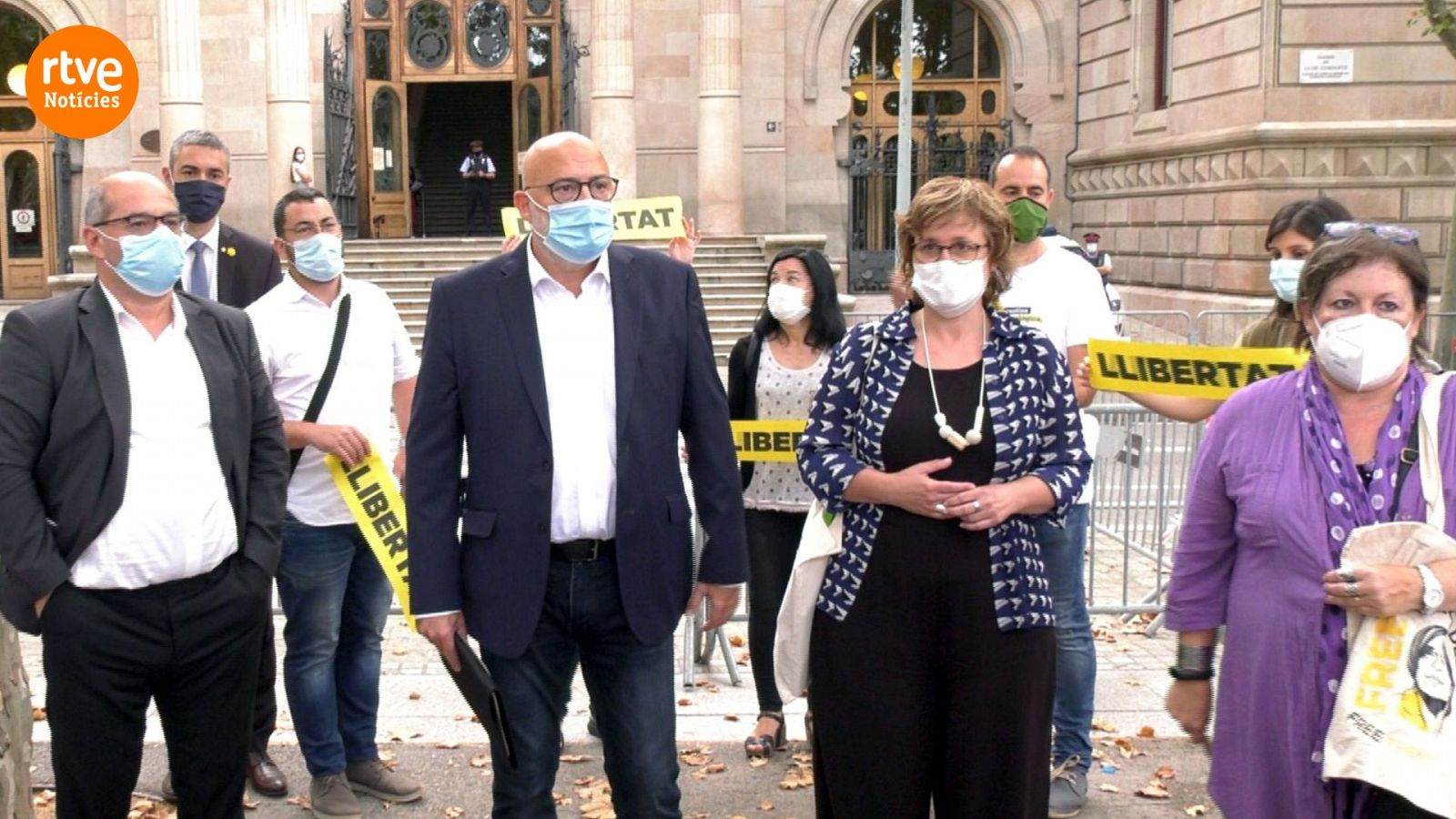 Lluís Corominas, Anna Simó, Lluís Guinó i Ramona Barrufet, davant el TSJC