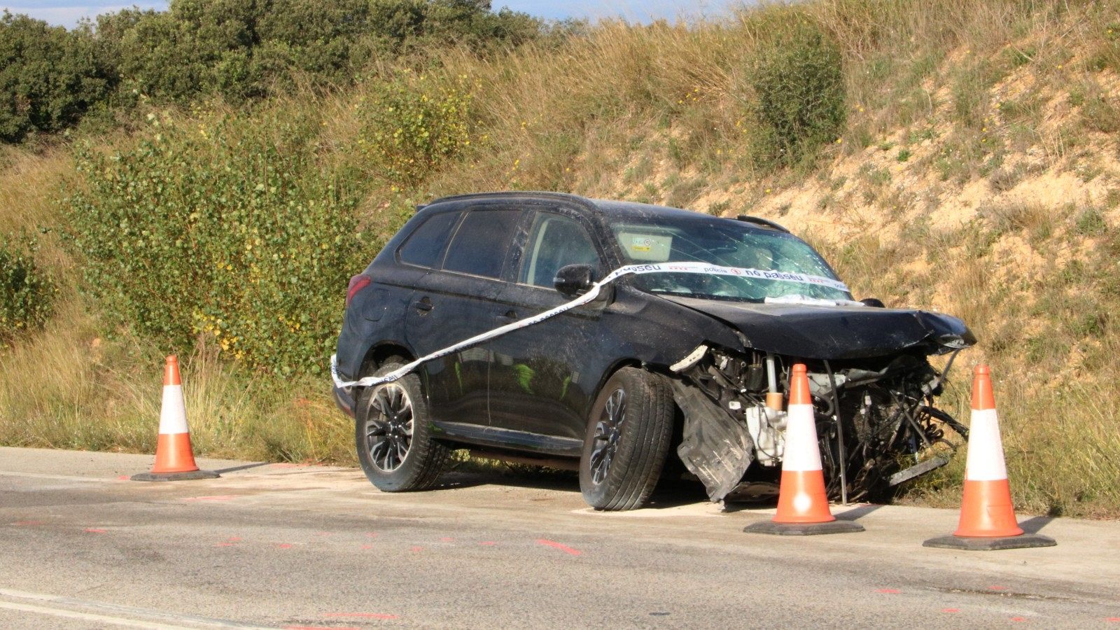 El vehicle del conductor que va fugir després d'un accident on van morir dues persones a Avinyonet