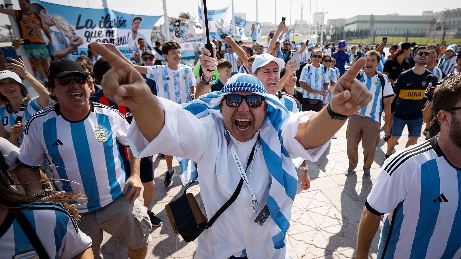 Banderazo de los aficionados argentinos