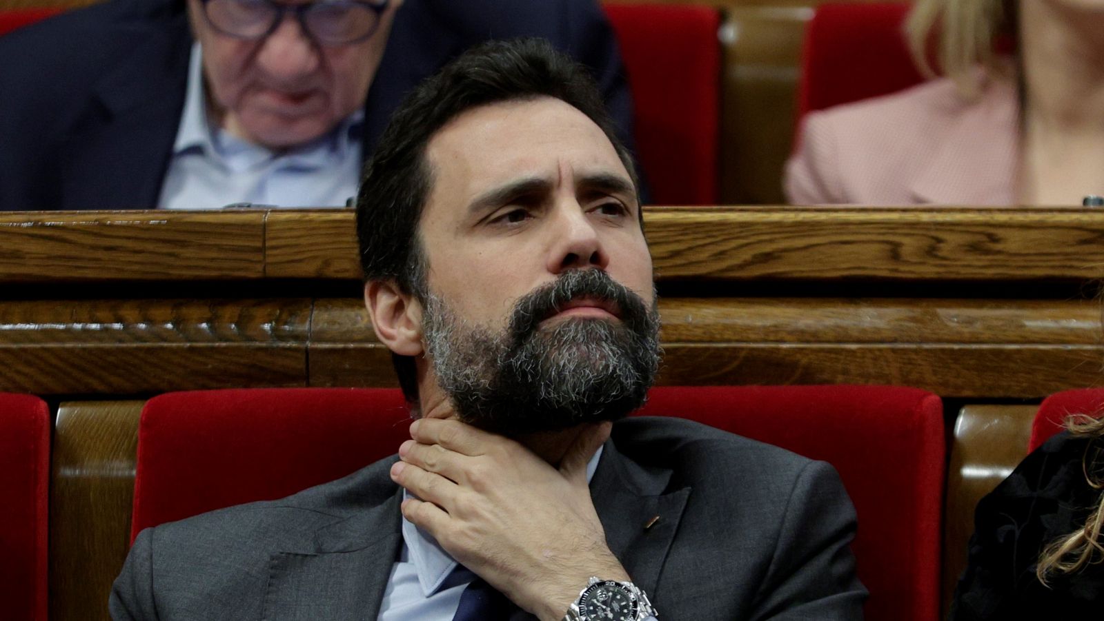 L'expresident  del Parlament, Roger Torrent, durant el ple del Parlament