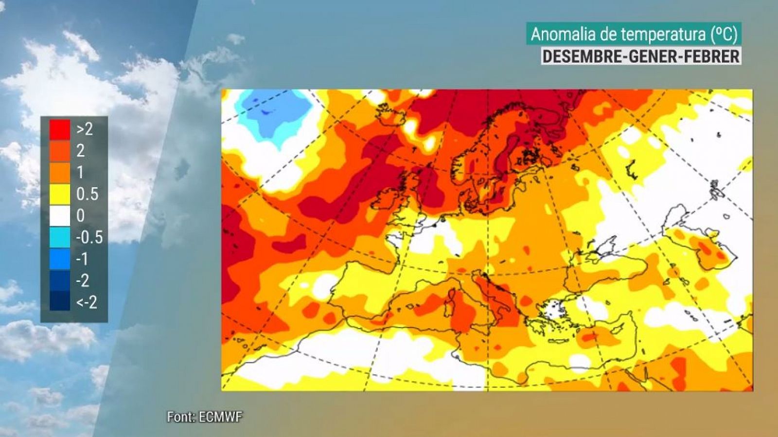 Anomalia de temperatura per desembre, gener i febrer