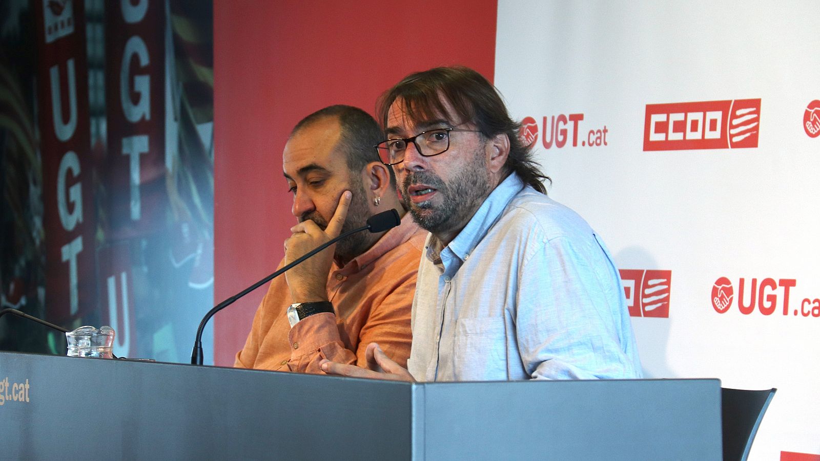 Els líders de l'UGT i CCOO a Catalunya, Camil Ros i Javier Pacheco