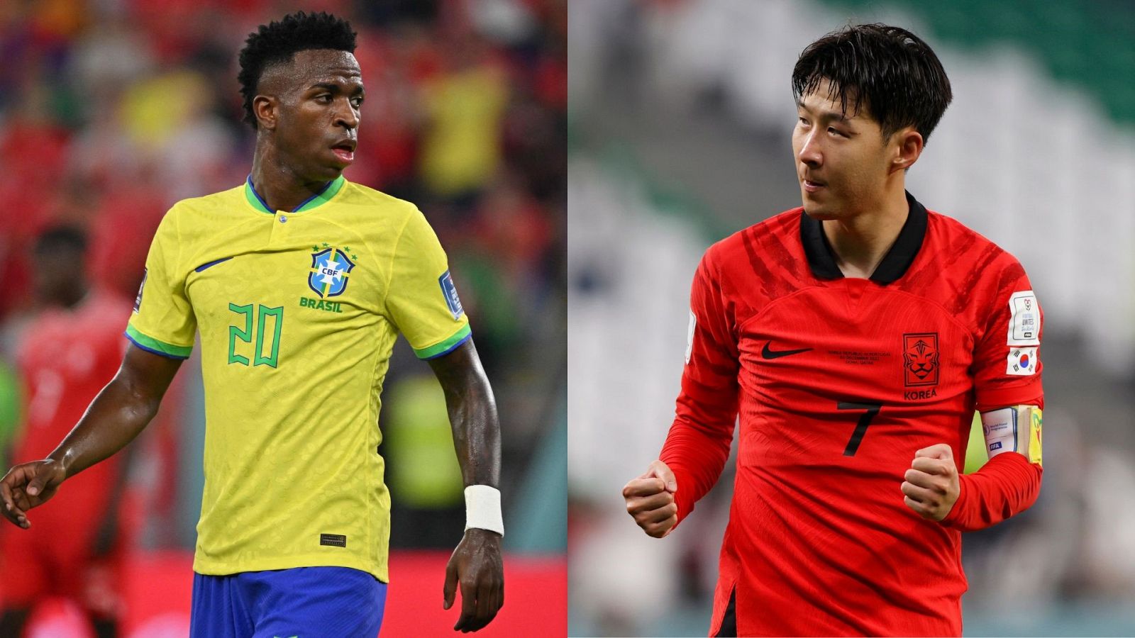 Alineaciones brasil - Corea del Sur: Vinicius vs Son Heung-Ming