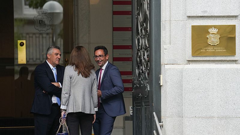 Vista de la entrada del Consejo General del Poder Judicial (CGPJ) en Madrid