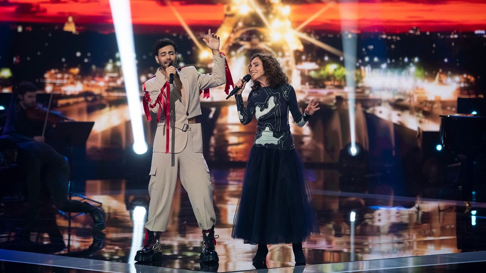 Ana Belén y Agoney en la semifinal de Dúos increíbles