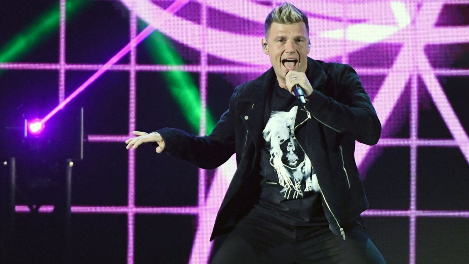 Una imagen de archivo del cantante Nick Carter durante un concierto de los Backstreet Boys en Las Vegas.