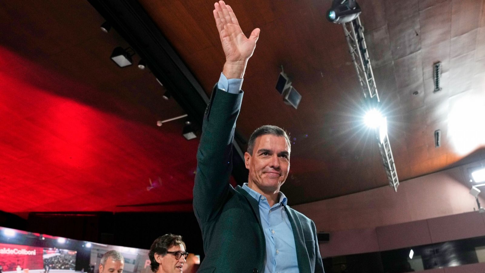 El presidente del Gobierno, Pedro Sánchez, durante su intervención en un acto del PSC en Barcelona.