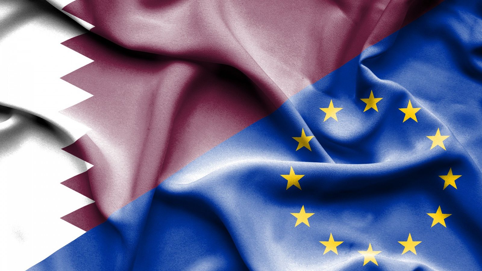 Banderas de Catar y la Unión Europea