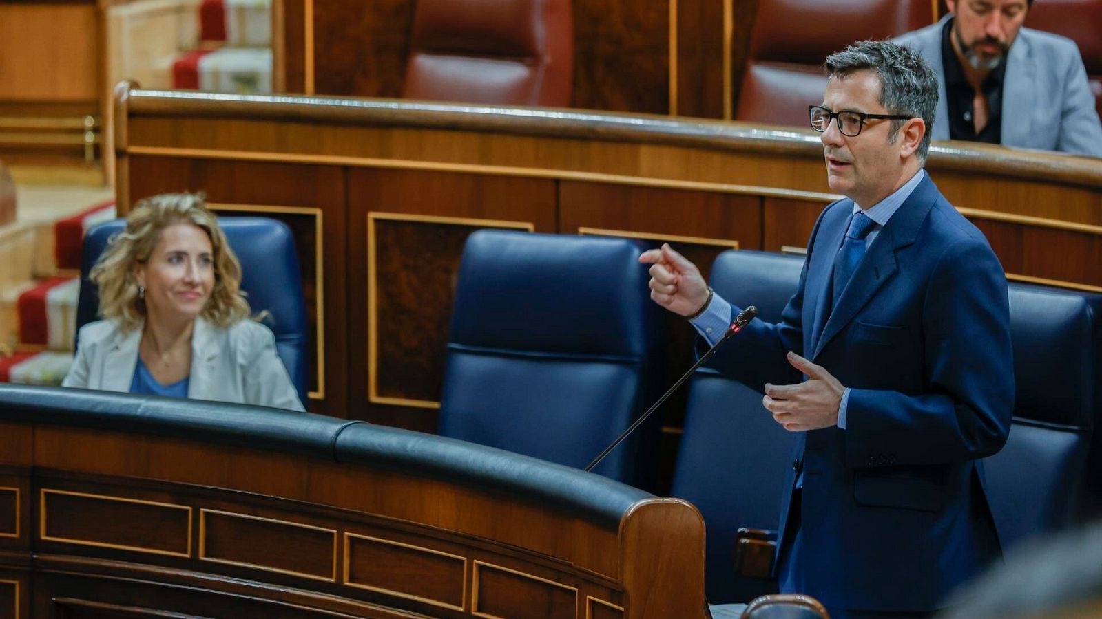 El ministro de la Presidencia, Félix Bolaños, durante un pleno en el Congreso de los Diputados