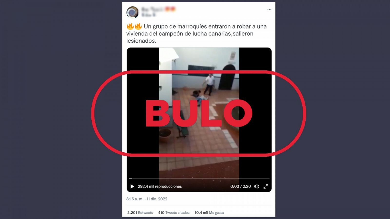 Mensaje que difunde el bulo sobre unos marroquíes robando en una casa con el sello bulo