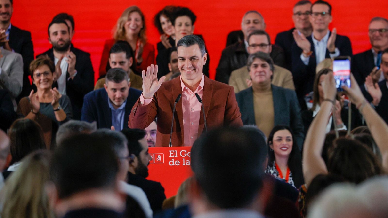 El presidente del Gobierno, Pedro Sánchez durante la presentación de los candidatos socialistas para las elecciones municipales de 2023 durante un acto celebrado este sábado en el Museo de las Ciencias Príncipe Felipe en Valencia