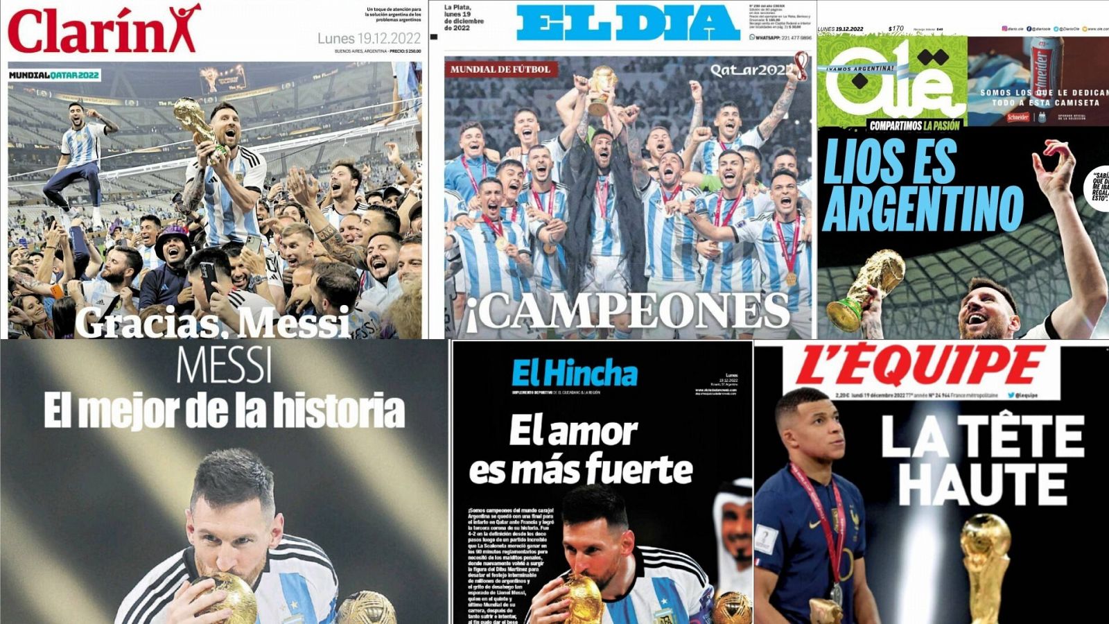 La prensa elogia a Argentina y a Messi tras ganar el Mundial