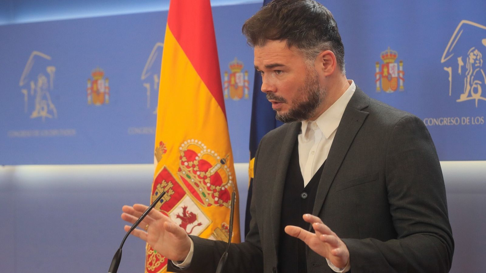 El portavoz de ERC, Gabriel Rufián,