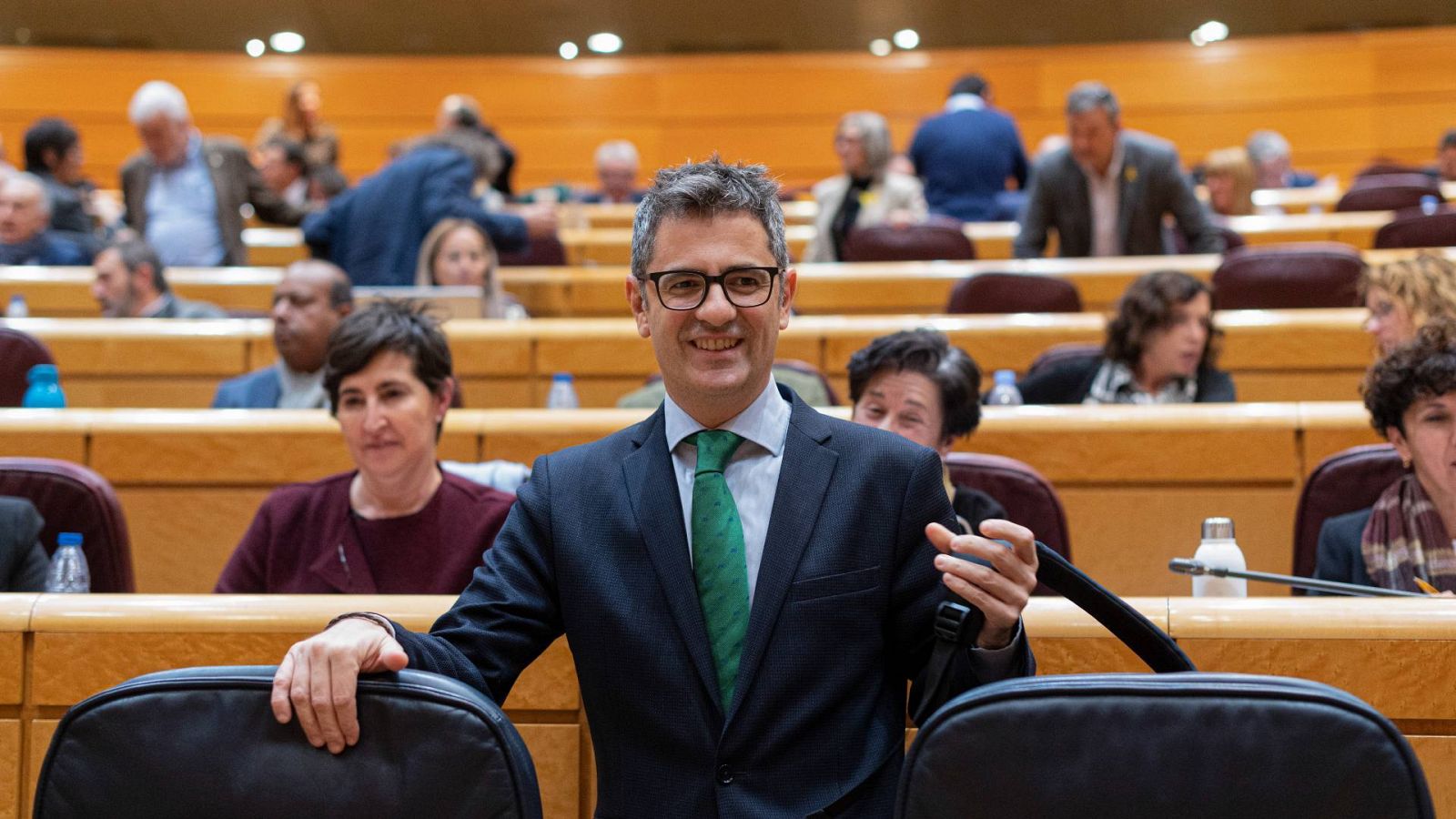 El ministro de la Presidencia, Relaciones con las Cortes y Memoria Democrática, Félix Bolaños, durante el pleno del Senado