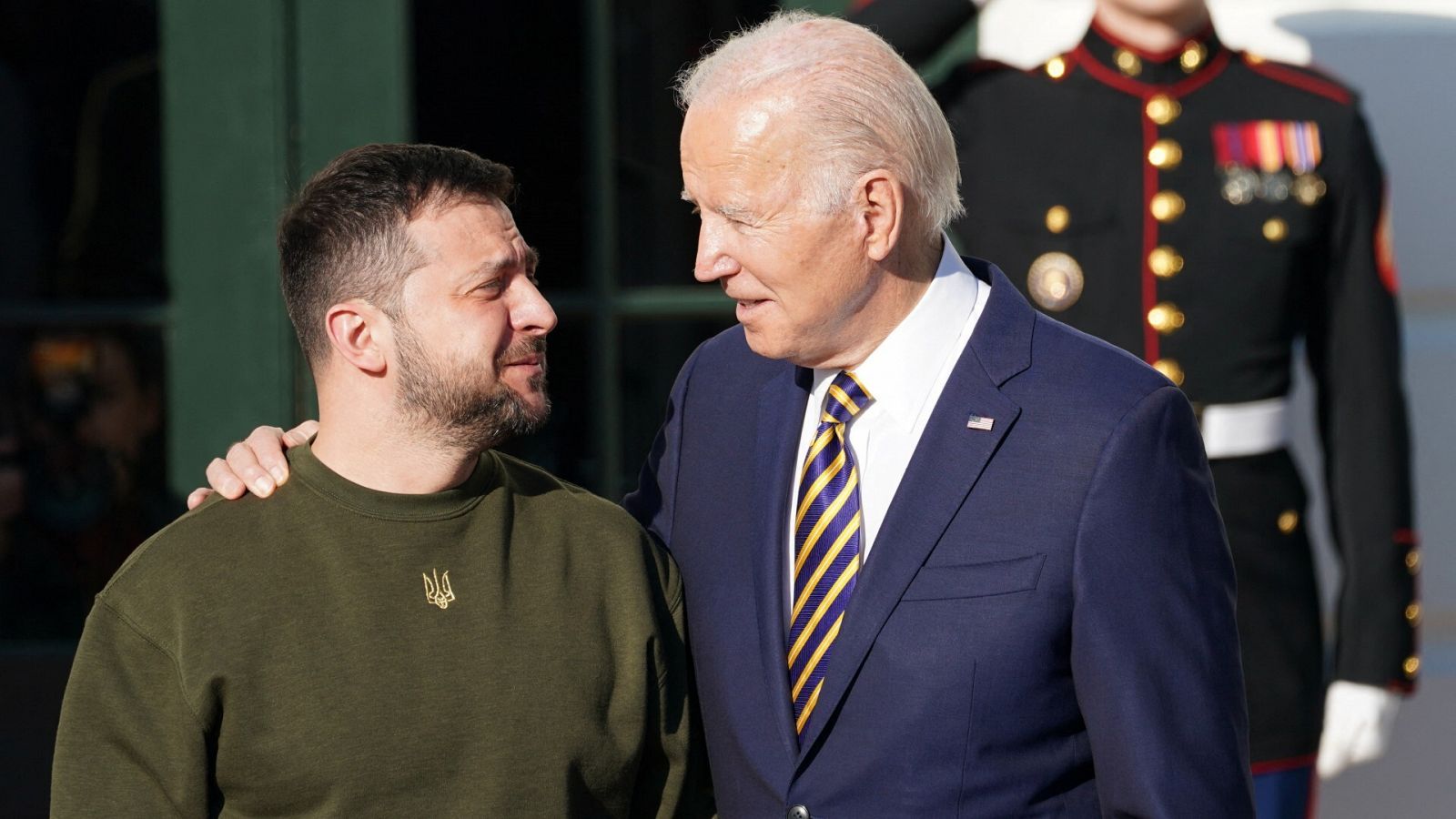 El presidente ucraniano, Volodímir Zelenski, se reune con su homólogo estadounidense, Joe Biden