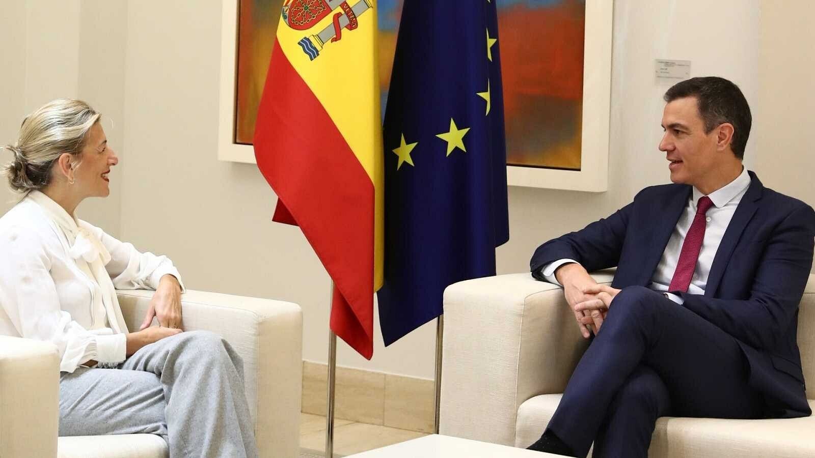 Sánchez i Díaz durant la seva trobada aquest dimarts en el Palau de la Moncloa