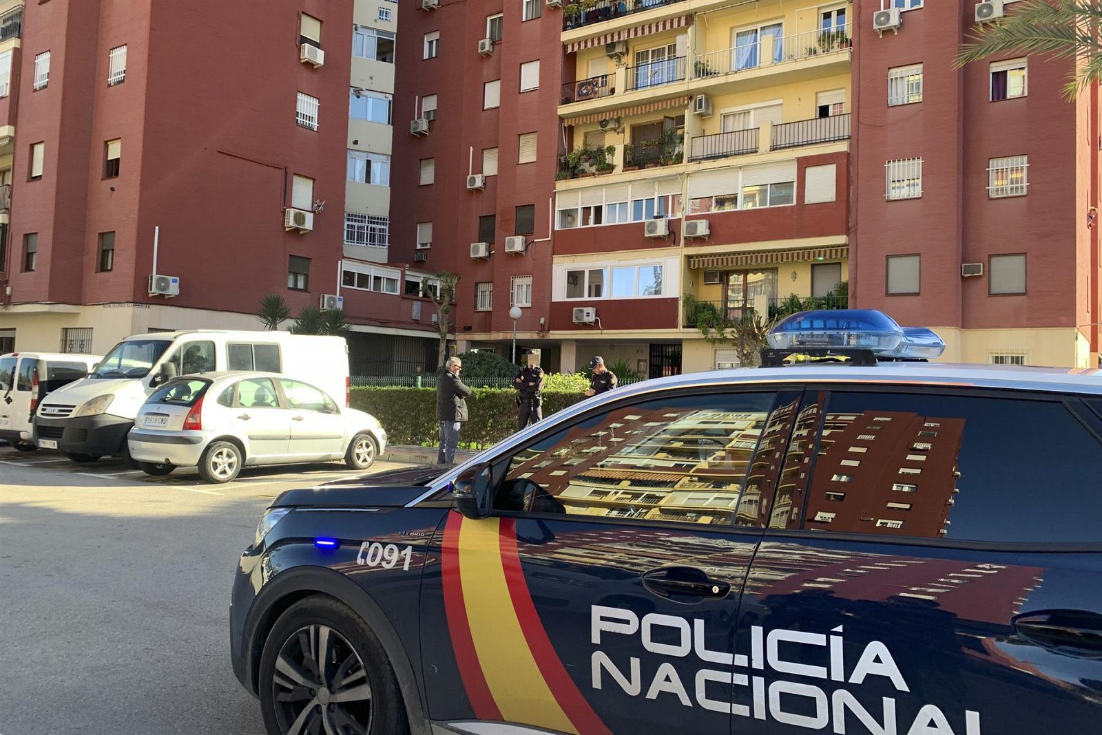 Un vehículo de la Policía Nacional durante una operación