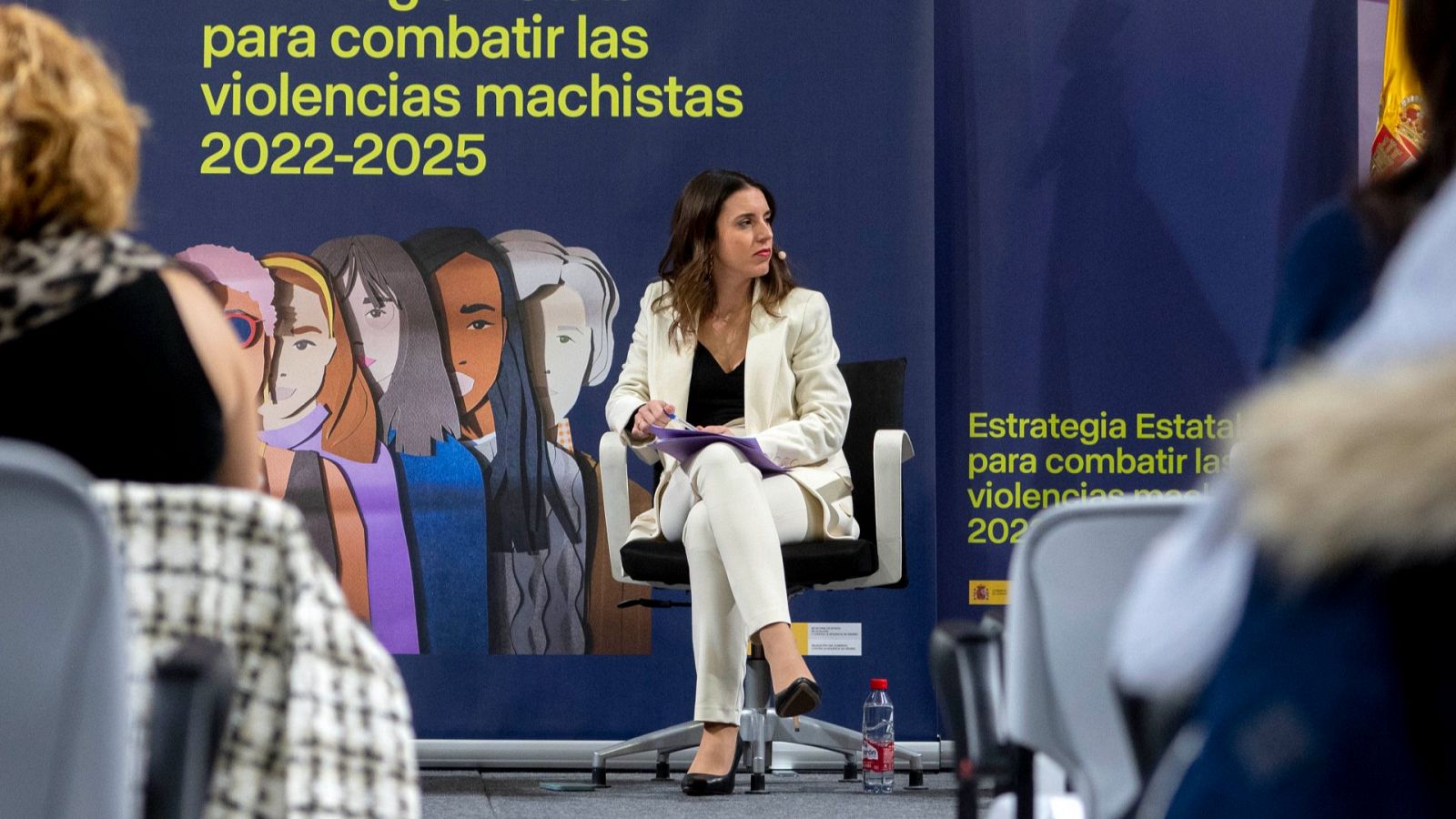 La ministra de Igualdad, Irene Montero, en la presentación de la Estrategia Estatal para combatir las Violencias Machistas 2022-2025