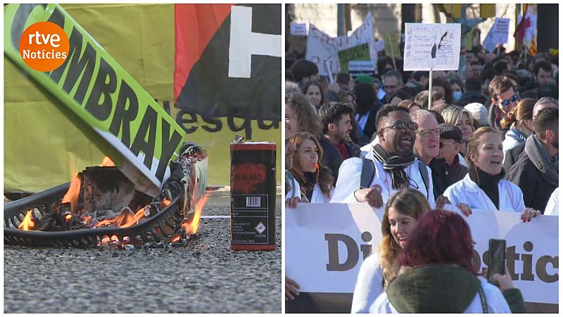 Segona jornada de vaga d'educació i sanitat a Catalunya