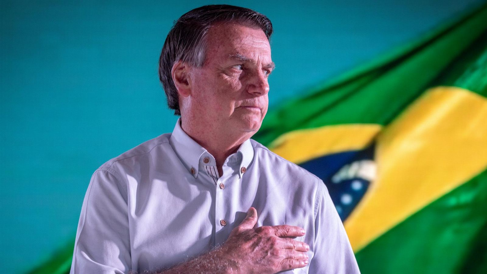 El expresidente brasileño Jair Bolsonaro  asiste a un acto con miembros de la comunidad brasileña en Florida, Estados Unidos.