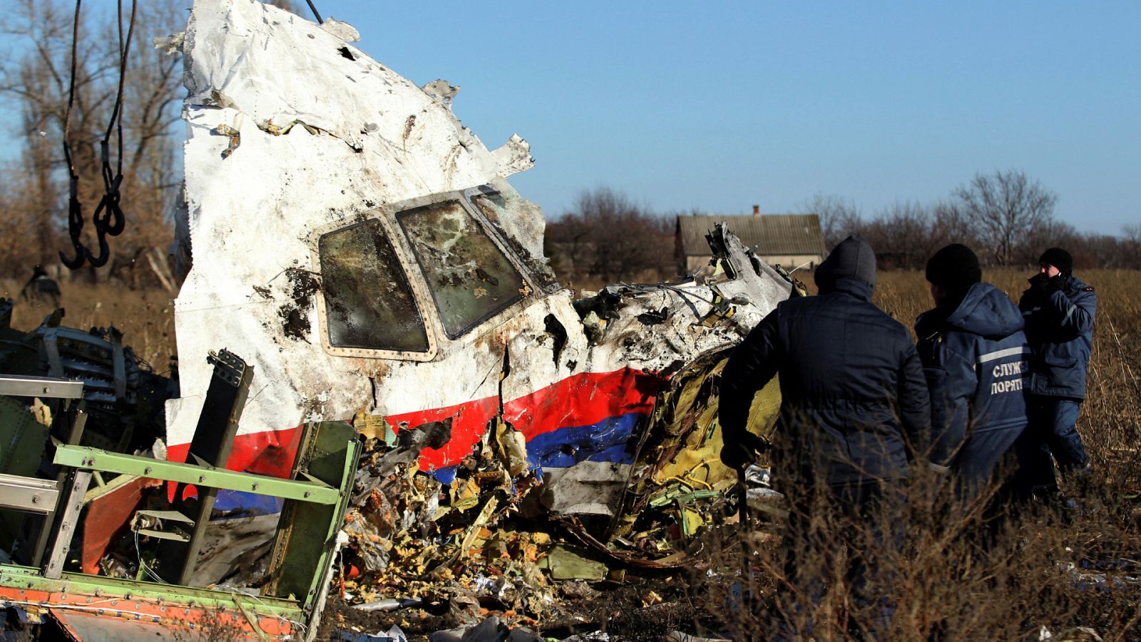 Restos del vuelo MH17 de Malaysia Airlines en Donetsk