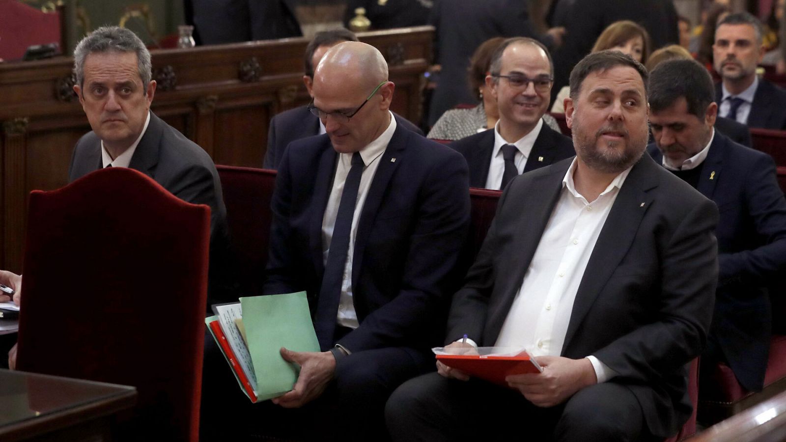 Oriol Junqueras, Raül Romeva, Jordi Turull i Joaquim Forn, durnat el judici del 'procés'