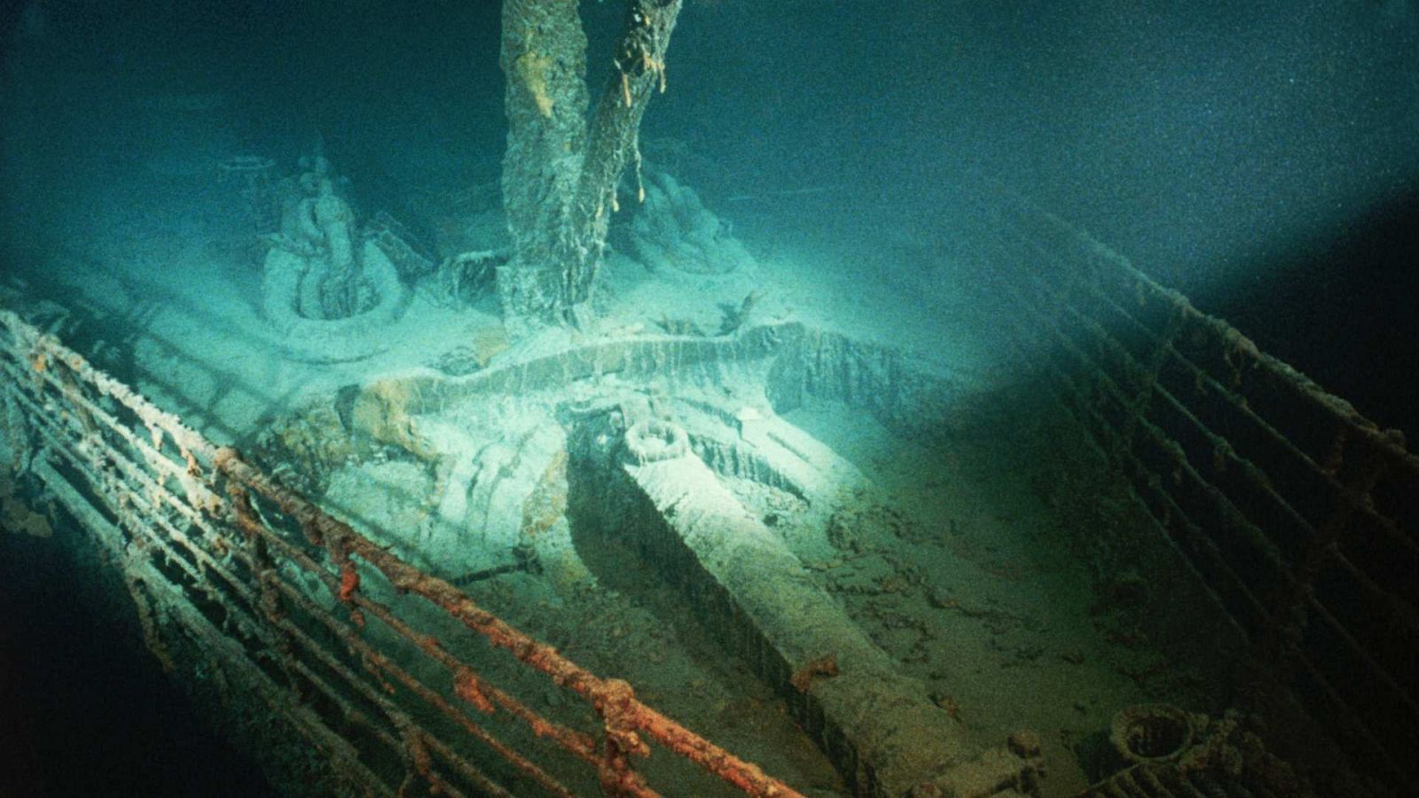 Una imagen de parte de las ruinas hundidas de la proa del Titanic.