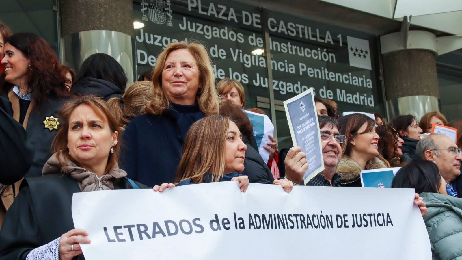 Imagen de archivo una concentración de letrados de la administración de Justicia de la Comunidad de Madrid en los juzgados de la Plaza de Castilla.