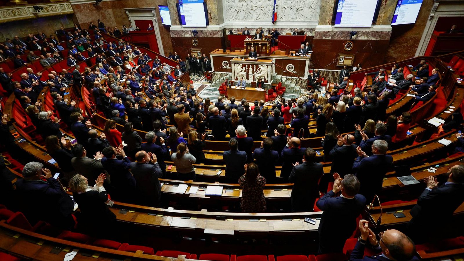 Una imagen de la sesión del viernes 17 de febrero de 2023 en la Asamblea Nacional de Francia.