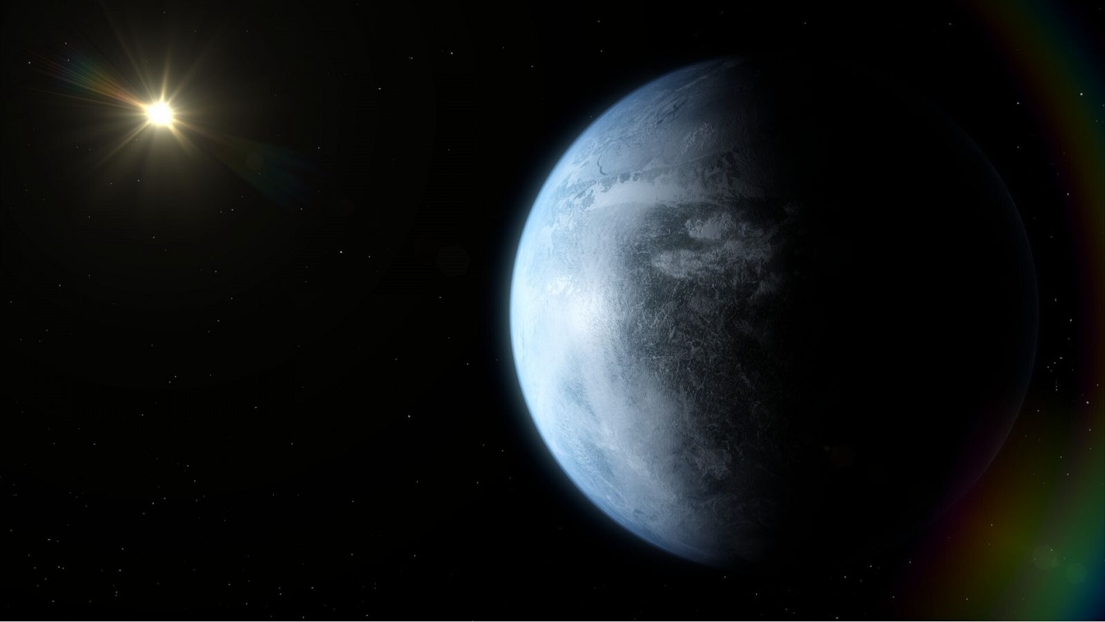 Imagen de un planeta del tamaño de la Tierra cerca de una enana roja
