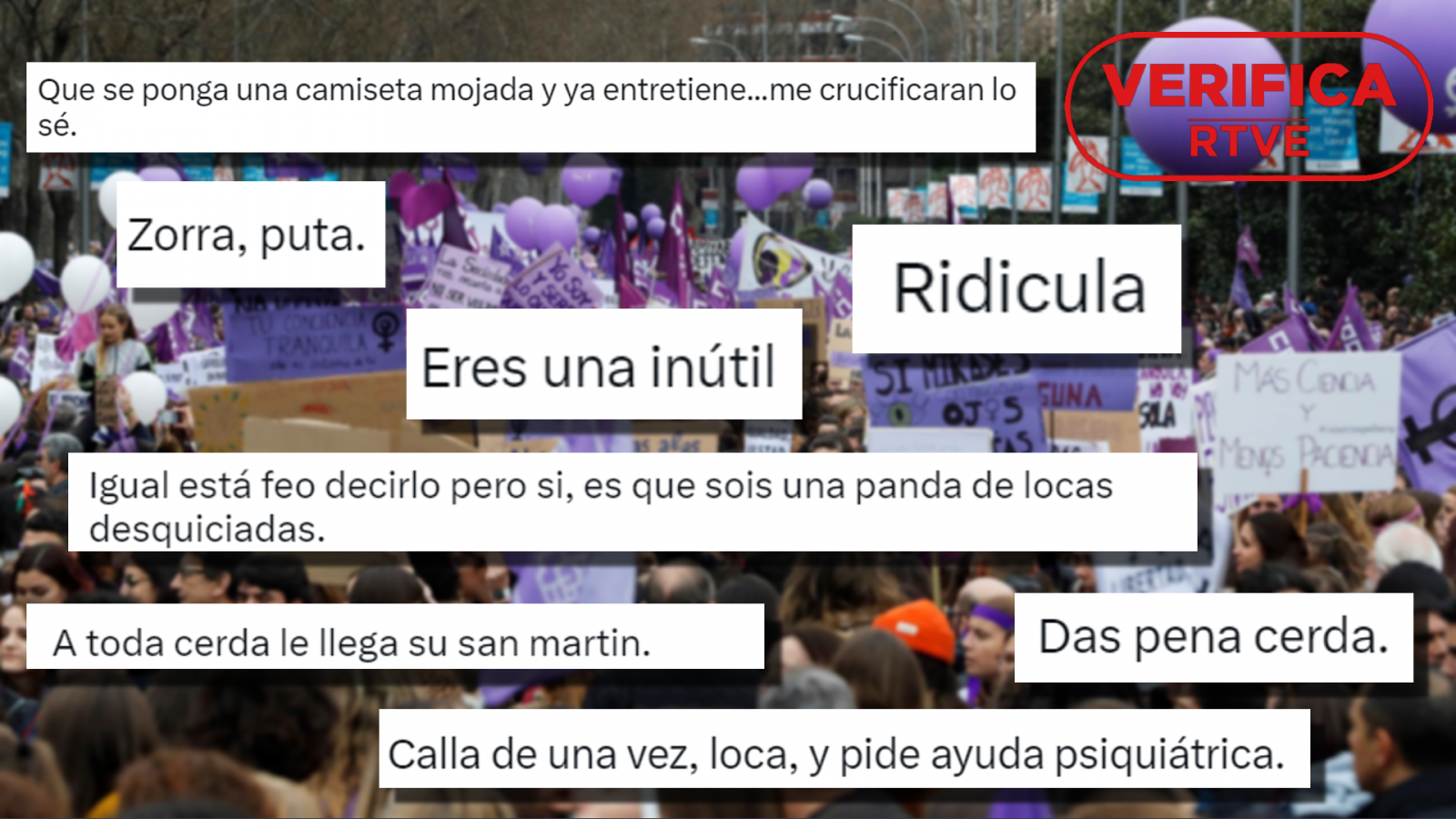 Día de la Mujer 2023: la desinformación de género, cuando los bulos buscan invisibilizar a las mujeres, con el sello 'VerificaRTVE' en rojo