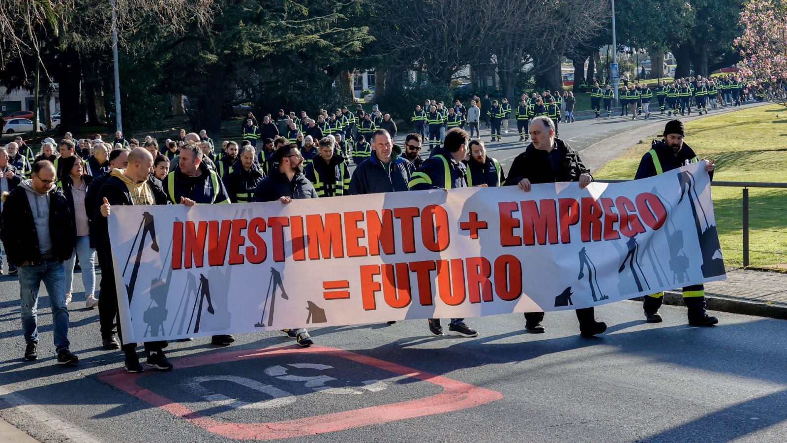 Manifestación de los trabajadores de Navantia este jueves en Ferrol