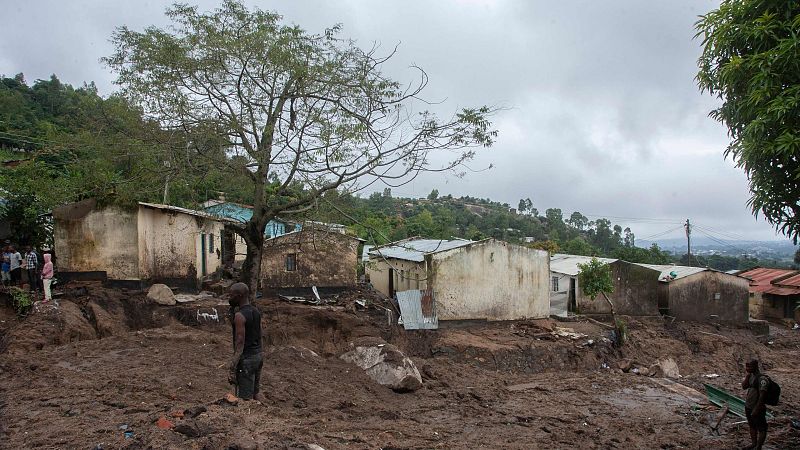 Vista general de la destrucción causada por el corrimiento de tierras que se produjo debido a las fuertes lluvias derivadas de los efectos del ciclón tropical Freddy