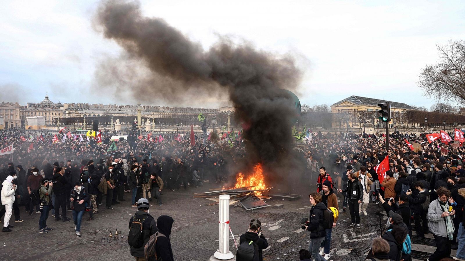 Protestas en París por la reforma de las pensiones